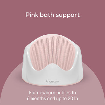 Angelcare Baby Bath Support (Pink) | Ideal For Babies Less Than 6 Months Old