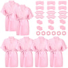 Zhanmai 36 Pcs Spa Party Supplies For Girls 6 Spa Robes 6 Spa Headband 6 Blindfolds 6 Scrunchies 12 Wristbands For Kids Birthday