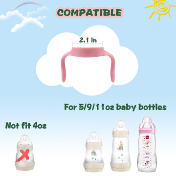 Baby Bottle Handles Compatible For Mam Bottles, Feeding Bottles Holder Accessories, Pack Of 4