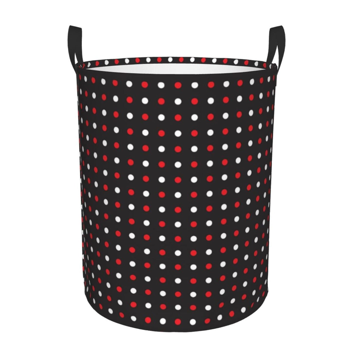 Pevtufa Red And White Polka Dots Foldable Laundry Basket Organizer,Fabric Clothes Toy Storage Basket Nursery Hamper Storage Bin
