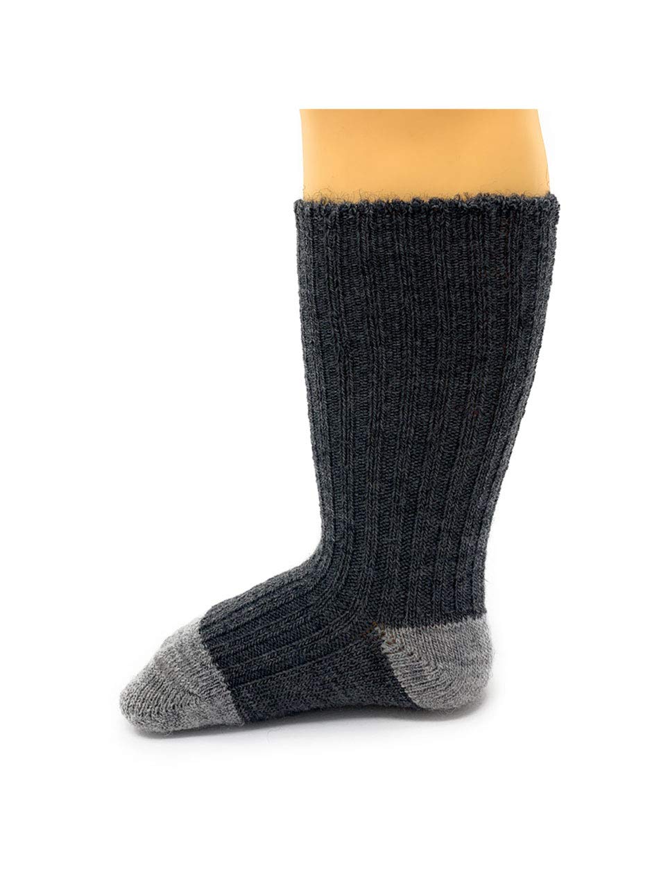 Warrior Alpaca Socks | Baby & Toddler Socks | Baby Alpaca Wool | Unisex (0-3 Months, Gray/Silver)