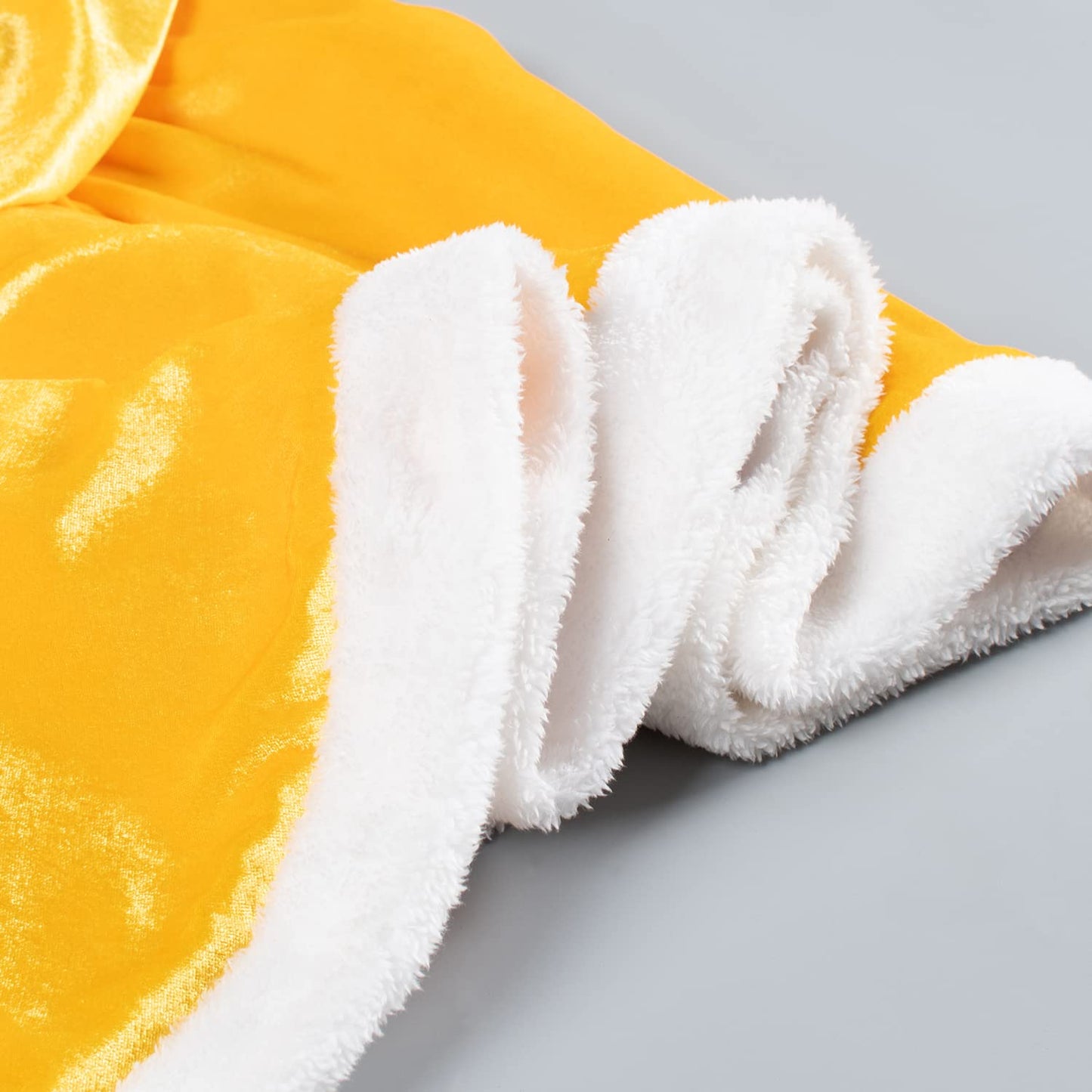 Party Chili Fur Princess Cape Fur Hooded Cloaks Costume For Girls Dress Up Yellow 8-10 Years(140Cm)