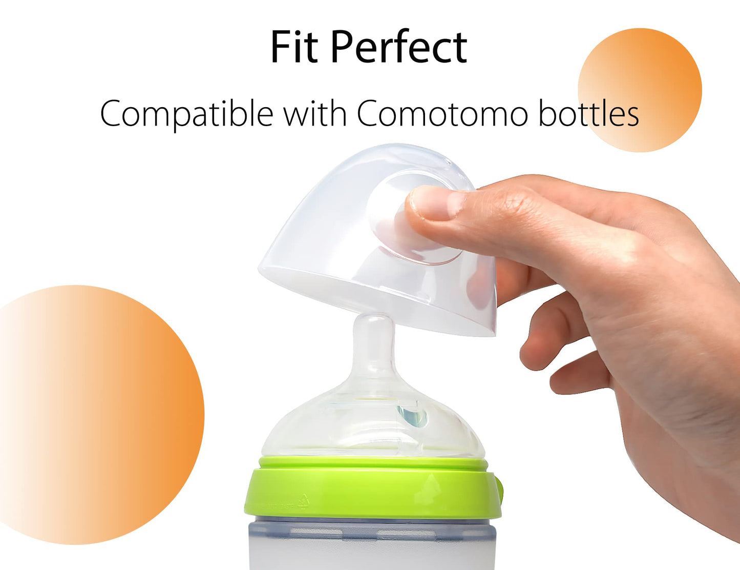 Baby Bottle Replacement Cap Lid For Comotomo 5 Ounce And 8 Ounce Silicone Bottle, 2 Count