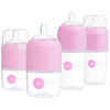Popyum Pink Formula Making Baby Bottle Starter Set, 4 Bottles, 2X 5Oz Bottles With #1 Slow Flow Nipples + 2X 9Oz Bottles With #2
