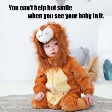 Qiaoniuniu Halloween Baby Lion Costumes With Mane, Toddler Outfit Infants Cosplay Romper 4-5 Years