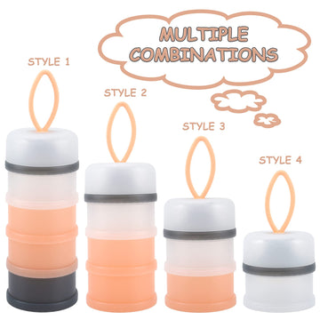 Accmor 3 Pack Baby Formula Dispenser On The Go, Stackable Formula Dispenser Formula Container To Go, Non-Spill Portable Milk Pow