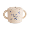 mushie Silicone Snack Cup | Spill Proof Food Container for Toddler and Baby (Lilac Flowers)