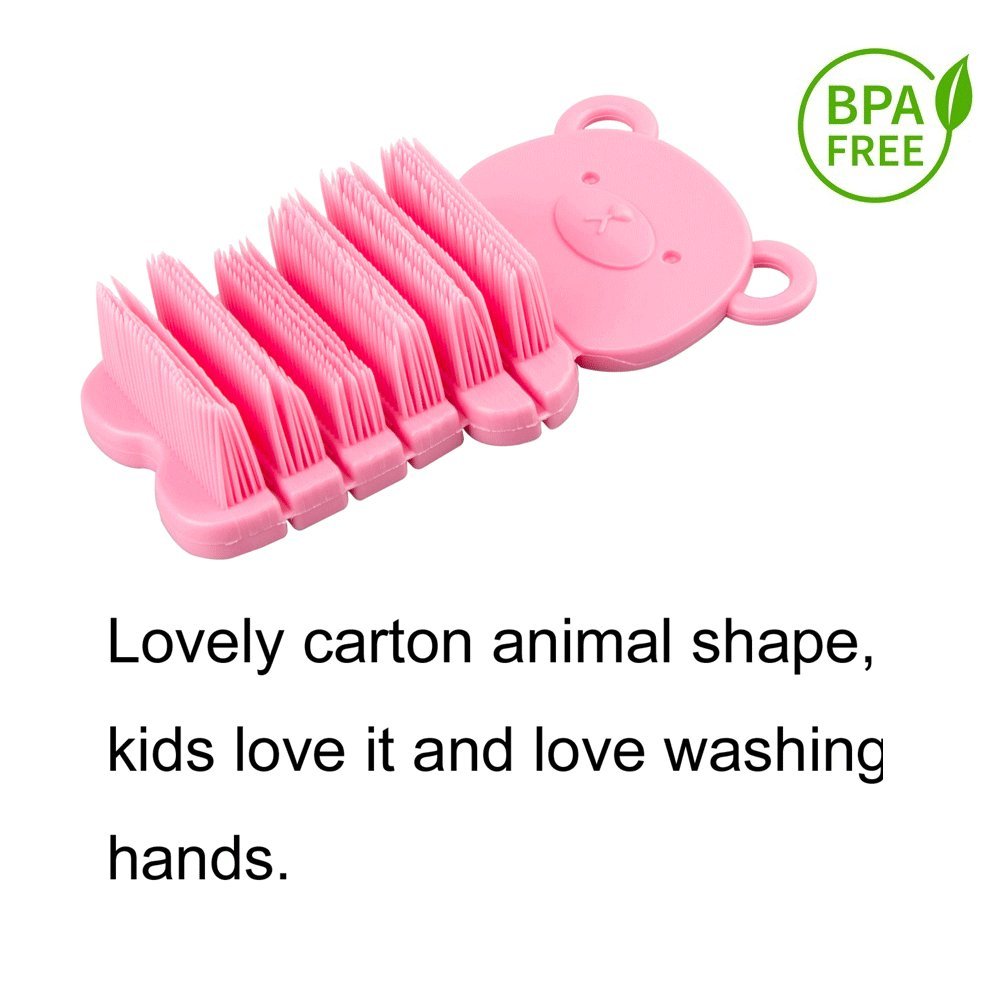 Jinch Nail Scrubber Brush Kids, Finger Nails Scrub Scrubbing Cleaning Brushes With Soft Bristle For Baby Children, Cute Animal S
