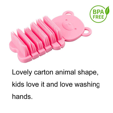 Jinch Nail Scrubber Brush Kids, Finger Nails Scrub Scrubbing Cleaning Brushes With Soft Bristle For Baby Children, Cute Animal S