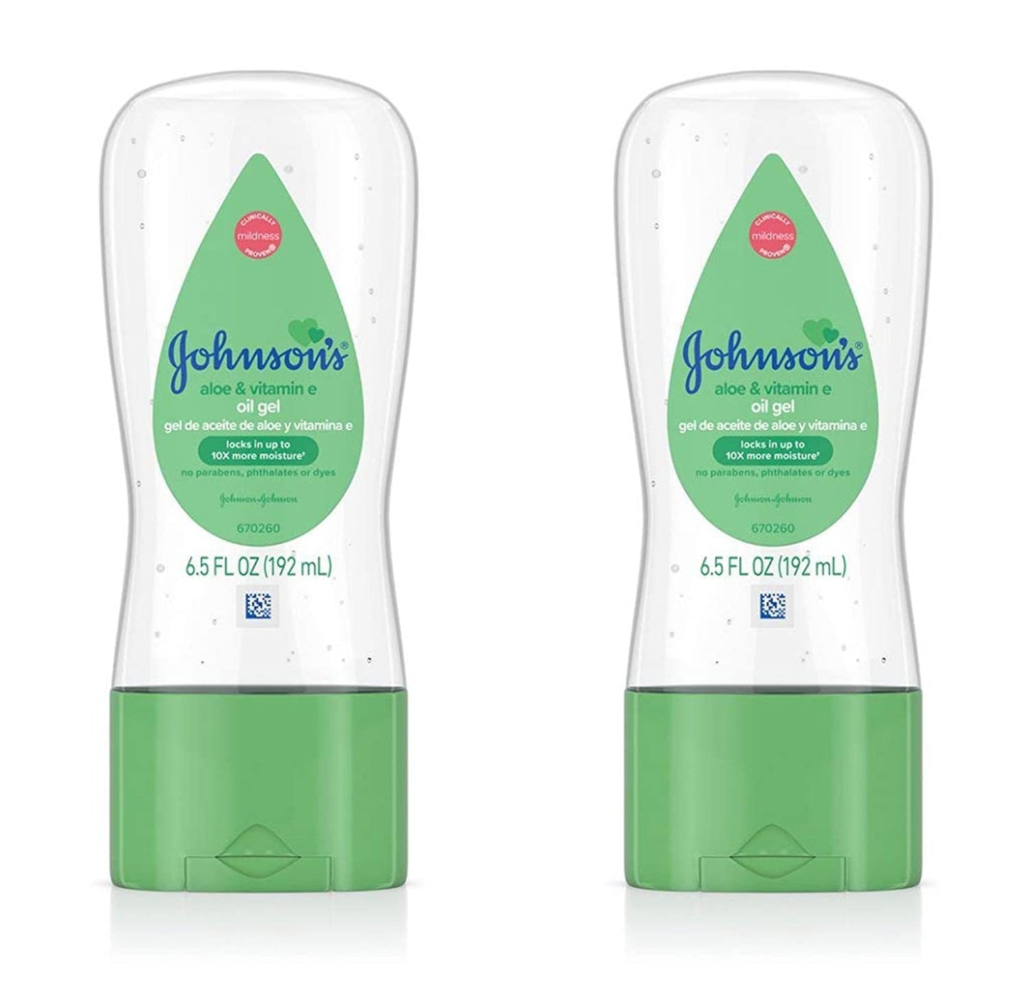 Johnsons Baby Oil Gel Aloe And Vitamin-E 6.5 Ounce (192Ml) (Pack Of 2)