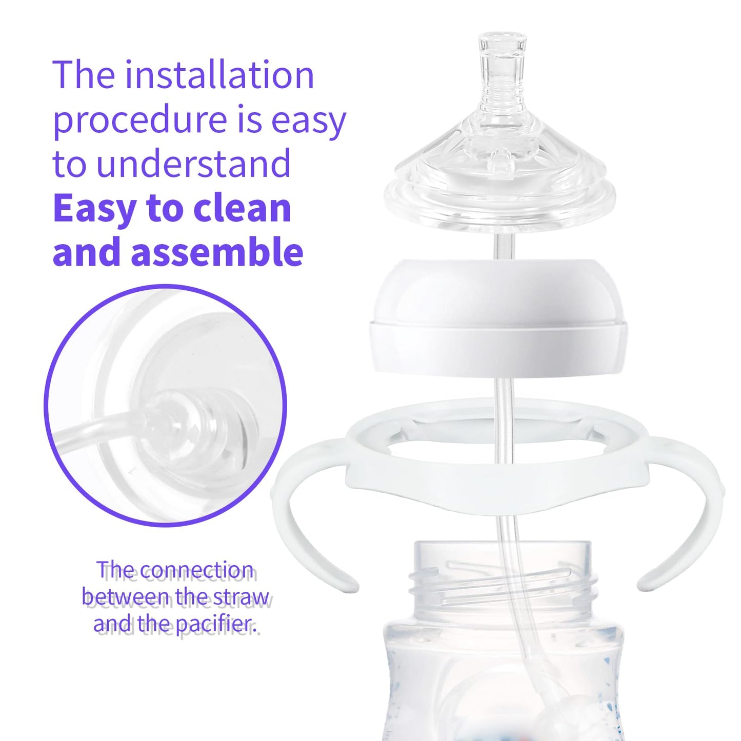 Straw Cup Soft Conversion Kit For Philips Avent Natural Baby Bottle, Toddler Transition Kit With Silicone Straw Top Nipple, Weig