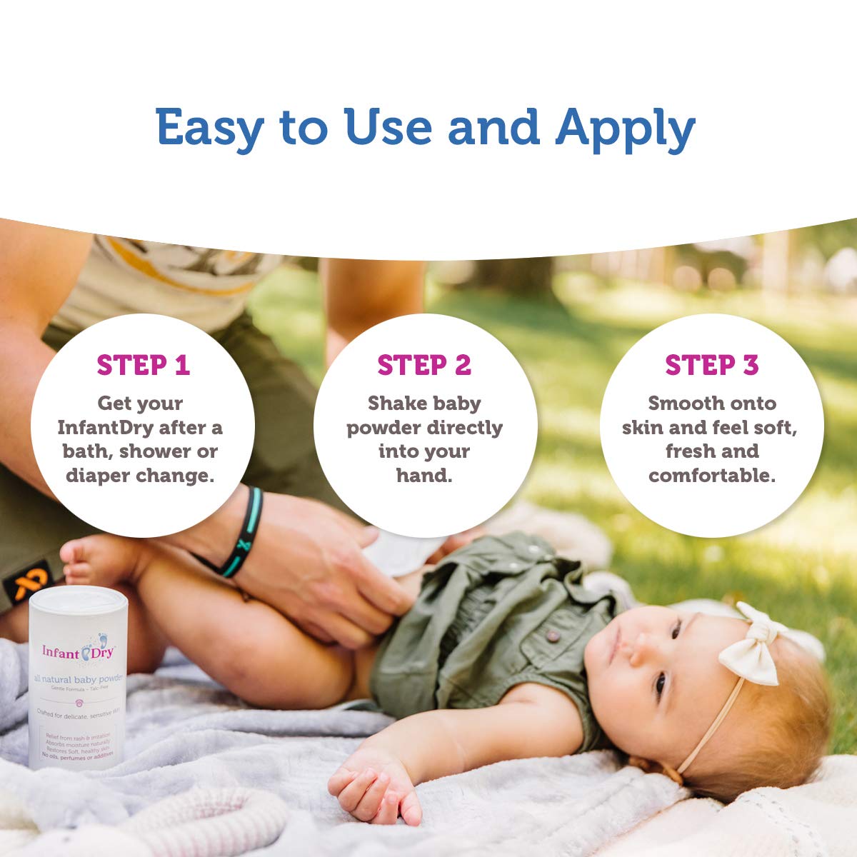 Infant Dry All Natural Baby Powder 5Oz - Gentle Formula Talc Free, All Natural And Unscented Dusting Powder For Sensitive Baby S