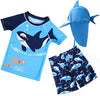 Baopteil Baby Boys Two Pieces Swimsuit Sets Toddler Bathing Suit Rash Guards Sunsuit Swimwear With Hat Upf 50+(Mechanical Shark,