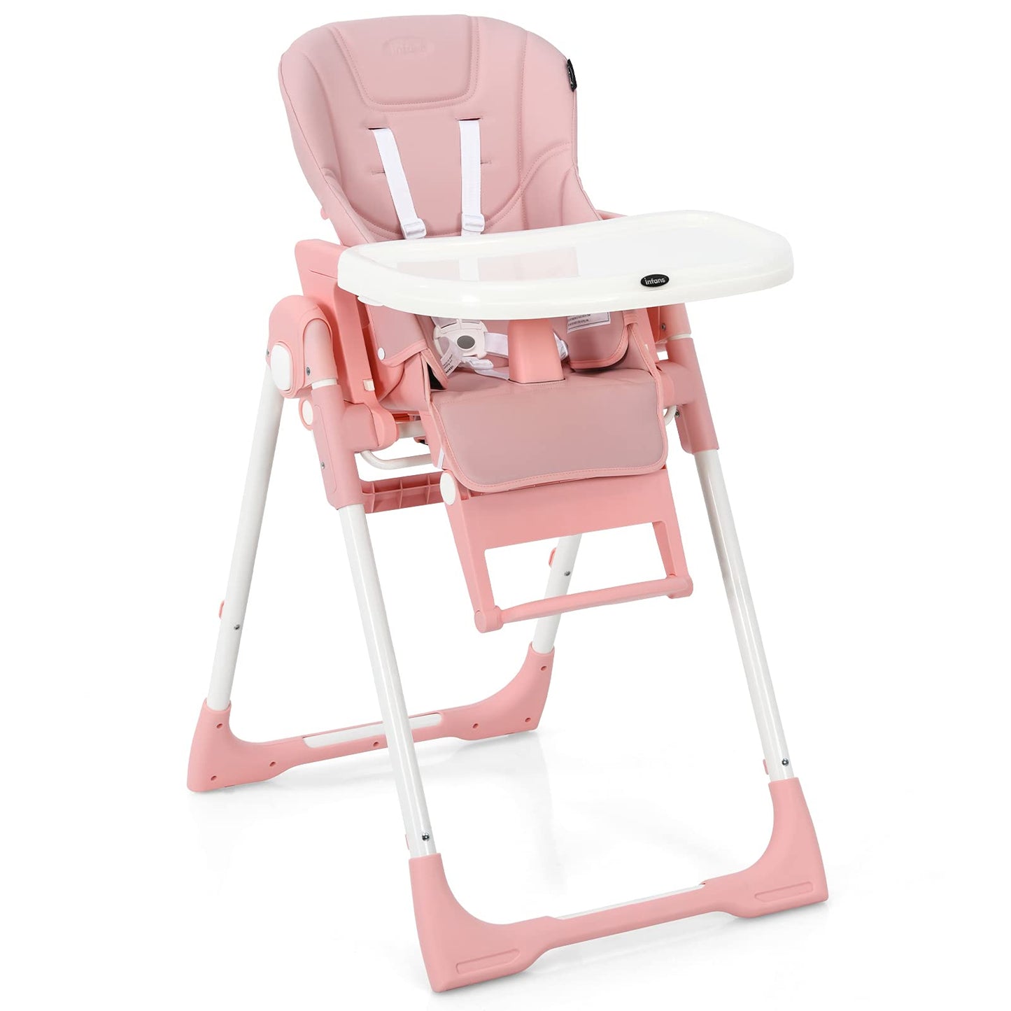 INFANS 4 in 1 High Chair-Booster Seat, Convertible Highchair w/Adjustable Height and Recline,Removable Tray,DetachableCushion, I