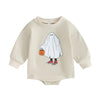 Focusnorm Halloween Newborn Baby Girl Outfit Toddler Ghost Pumpkin Sweatshirt Romper Long Sleeve Romper Infant Fall Clothes (Kha