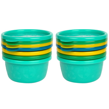 The First Years Greengrown Reusable Bowls With Lids - Toddler Snack Bowl - Multicolored - 8 Pack