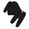 Happy Town Fall Outfits For Toddler Girl Boy Long Sleeve Top And Long Pants Set Toddler Sweatsuits (Black, 18-24 Months)