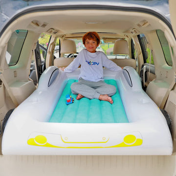 Kinmac Inflatable Toddler Travel Bed- Portable Travel Toddler Air Bed For Kids Camping Air Mattress Racecar Toddler Bed With Sid