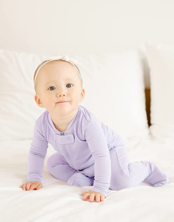 Vaenait Baby Toddler Boys Girls Solid Footie Pajama Cozy Modal Lilac 24M