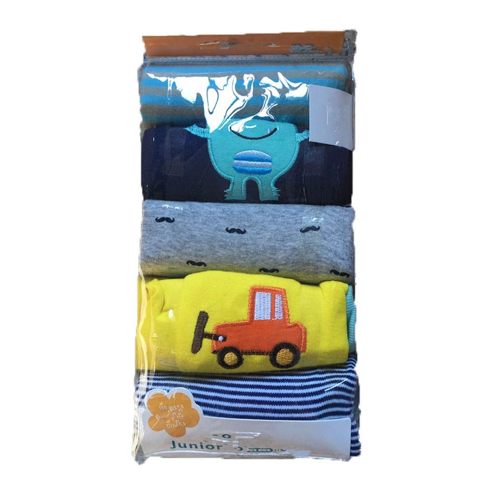 Monvecle Baby Boy 5Pcs Pack Newborn To Toddler Cotton Long Cartoon Pants Gift Set 24M