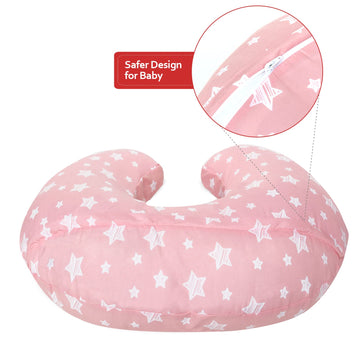 Nursing Pillow Cover Pink With Star Print For Baby Girls, Snug Fits Boppy Nursing Pillows, Breastfeeding Nursing Pillow Slipcove