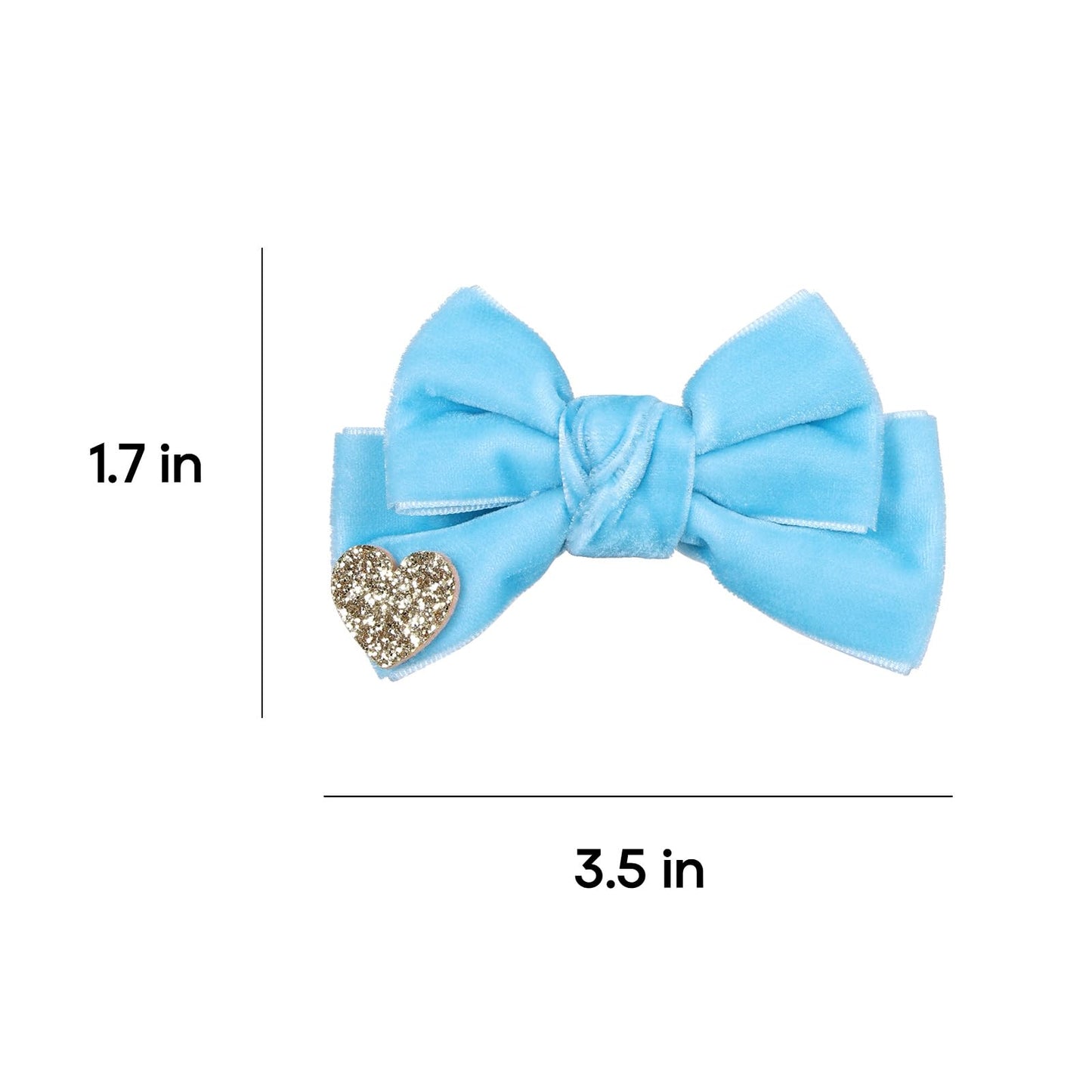 Blue Velvet Hair Bows Cute Christmas Valentine School Hair Clips Handmade New Year Hair Accessories For Kids Girls Infants Toddl