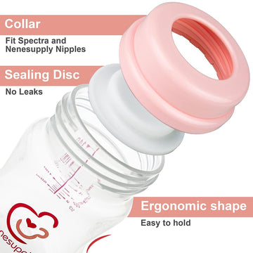 Nenesupply Storage Bottles Collection Bottles For Spectra S1 S2 Motif Luna Breast Pumps 4 Pc 9Oz 280Ml With Collar And Sealing D