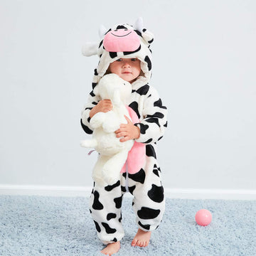 Qzerplay Unisex Kids Baby Cow Halloween Costumes Cartoon Outfit Hooded Homewear 100