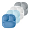 Re-Play - 4 Pack 7.37' Divided Plates With Deep Sides For Baby, Toddler & Child Feeding - Bpa Free - Made In Usa From Recycled