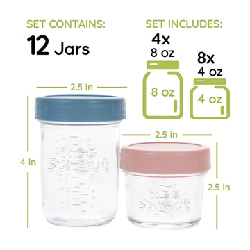 Weesprout Glass Storage Jars 2022 (4 Ounce, 8 Ounce, Matte Variety)