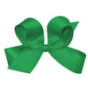 Wee Ones Girls' Classic Grosgrain Hair Bows On A Weestay No-Slip Hair Clip, Handmade, Large Sized Bow, Green