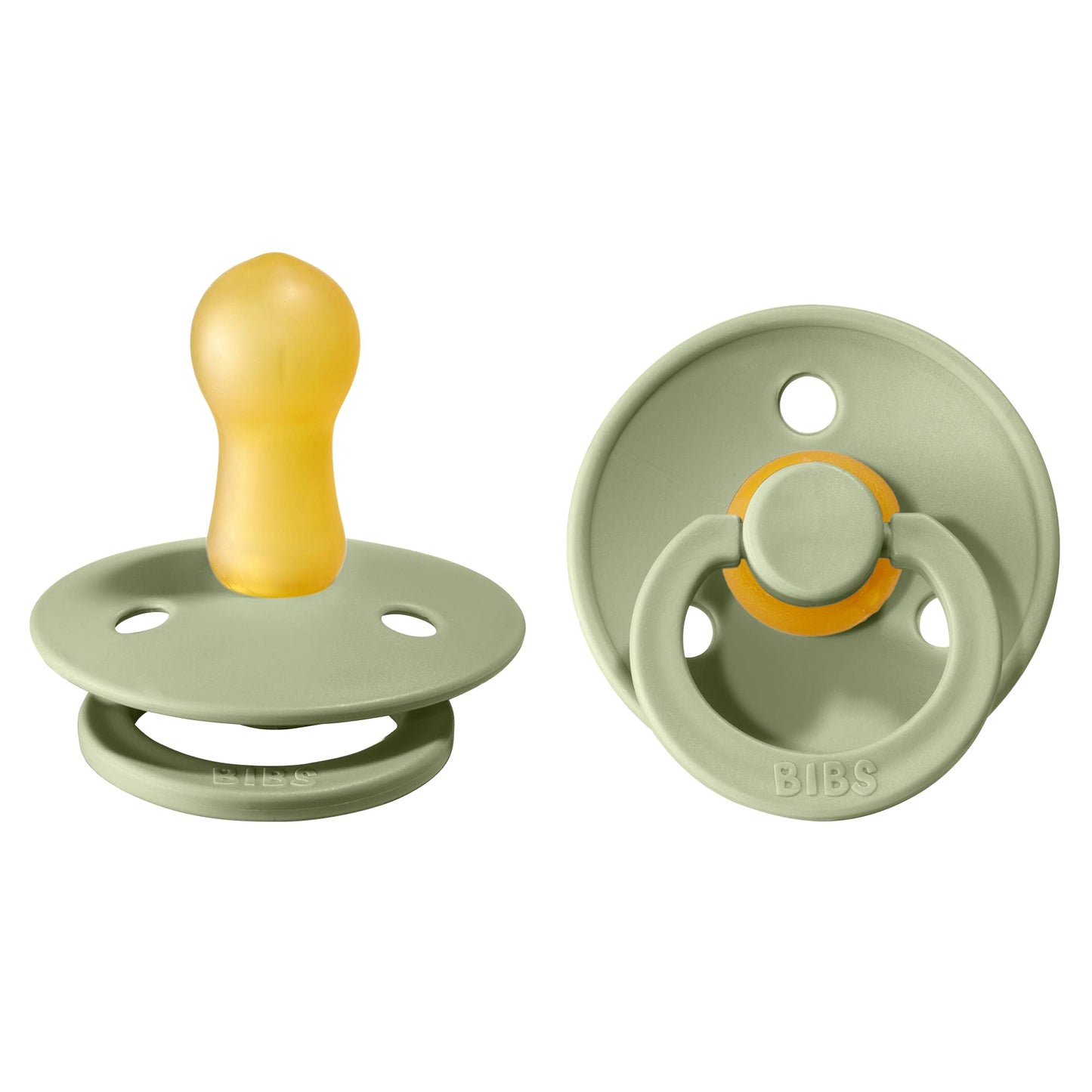 Bibs Pacifiers Natural Rubber Baby Pacifier Set Of 2 Bpa-Free Soothers Made In Denmark Sage Size 6-18 Months