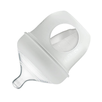 Boon Nursh Reusable Silicone Baby Bottle With Collapsible Silicone Pouch Design - Everyday Baby Essentials - Stage 1 Slow Flow B