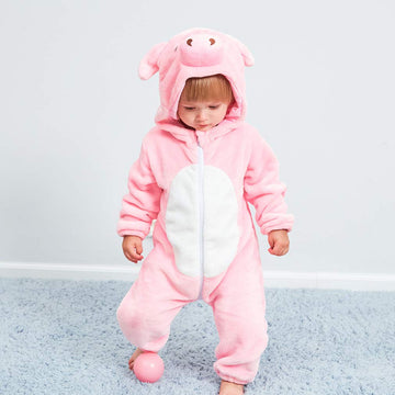 Qzerplay Unisex Kids Baby Pig Cosplay Halloween Costumes Cartoon Outfit Hooded Homewear 70