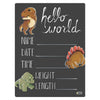 Cohas Hello World Newborn Baby Announcement Chalkboard Sign With Dinosaur Theme, 9 By 12 Inches, No Marker