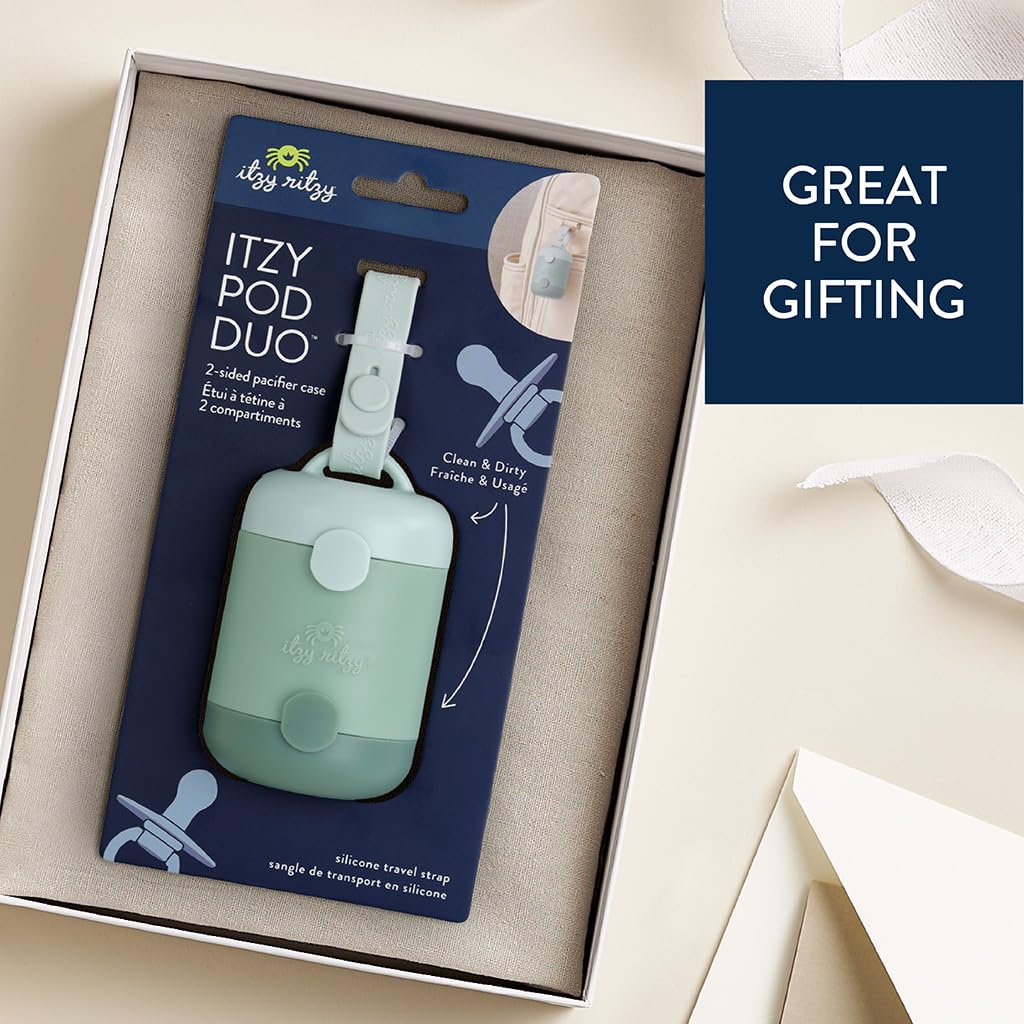 Itzy Ritzy Pacifier Holder - Dual-Sided Pacifier Case With Strap To Keep Clean & Dirty Pacifiers Separate, Paci Holder For Diape