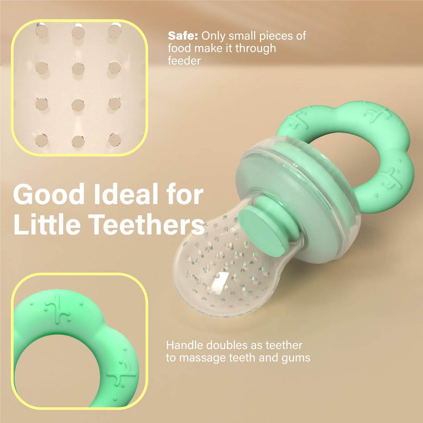 Baby Fruit Food Feeder Breastmilk Popsicle Molds With Freezer Tray, Tenmonth Silicone Baby Feeder For Safe Infant Self Feeding A