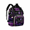 Artsadd Custom Name Diaper Bag Mommy Nappy Bags, Personalized Gradient Purple Love Handbags Large Capacity Multi-Function Nursin