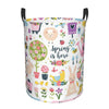 Pevtufa Spring Hand Drawn Flowers Birds Foldable Laundry Basket Organizer,Fabric Clothes Toy Storage Basket Nursery Hamper Stora