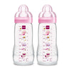 Mam Easy Active Baby Bottle 11Oz, Easy Switch Between Breast And Bottle, Easy To Clean, 4+ Months, Girl