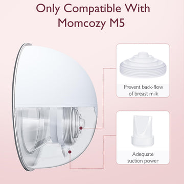12Pcs Breast Pump Parts, 8Pcs Duckbill Valves & 4Pcs Diaphragm Compatible With Momcozy M5 Breast Pump, Food Grade Silicone Duckb