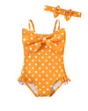 Mioglrie Baby Girl Swimsuit Infant 18-24 Month Bathing Suits Newborn Girls Summer Beach Swimwear Polka Dots Toddler One Piece Sw