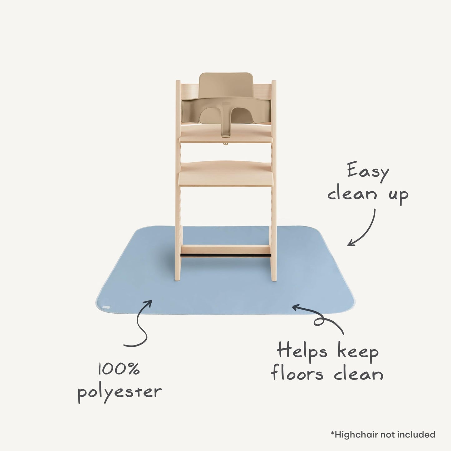 Mushie Baby Splat Mat 42.5X42.5 Inch (Retro Flowers) | Water Resistant For Under High Chair And Infant Play