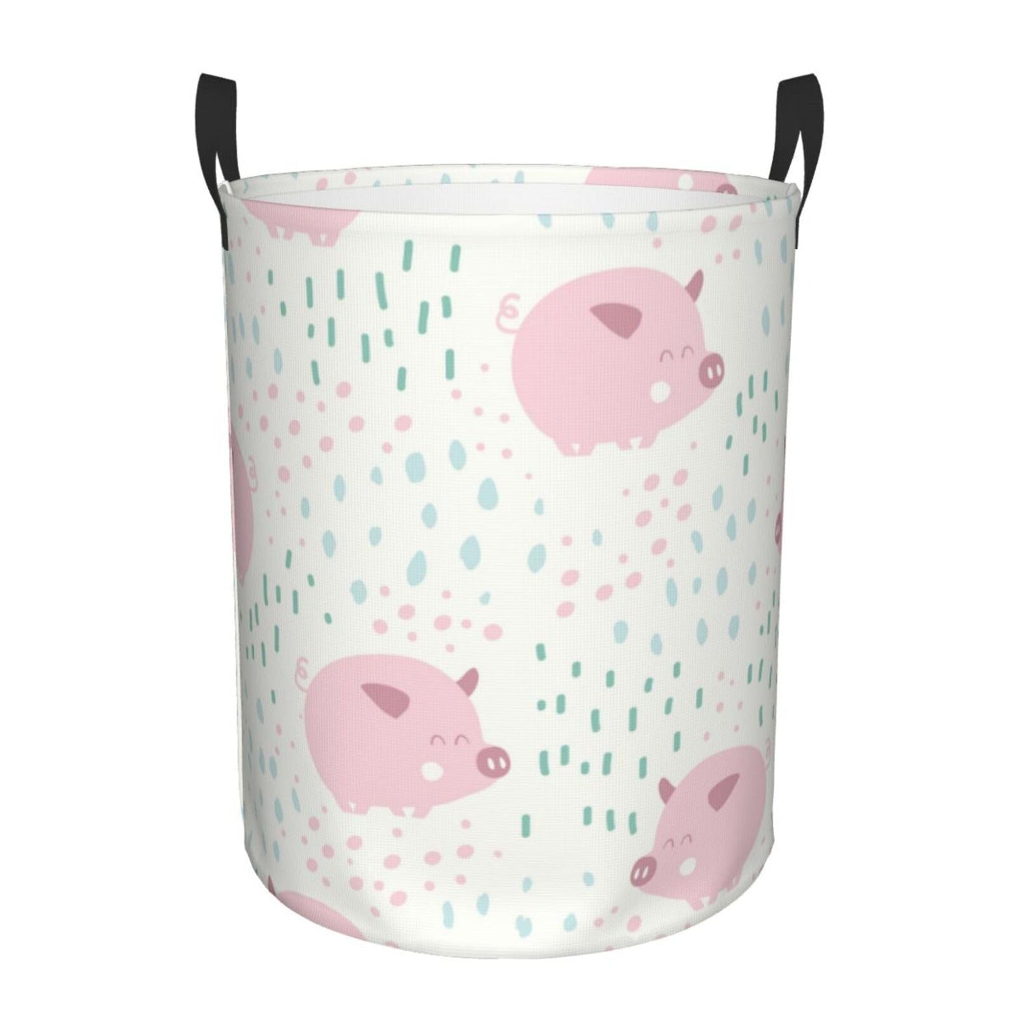 Pevtufa Cute Pigs Foldable Laundry Basket Organizer,Fabric Clothes Toy Storage Basket Nursery Hamper Storage Bin For Household B