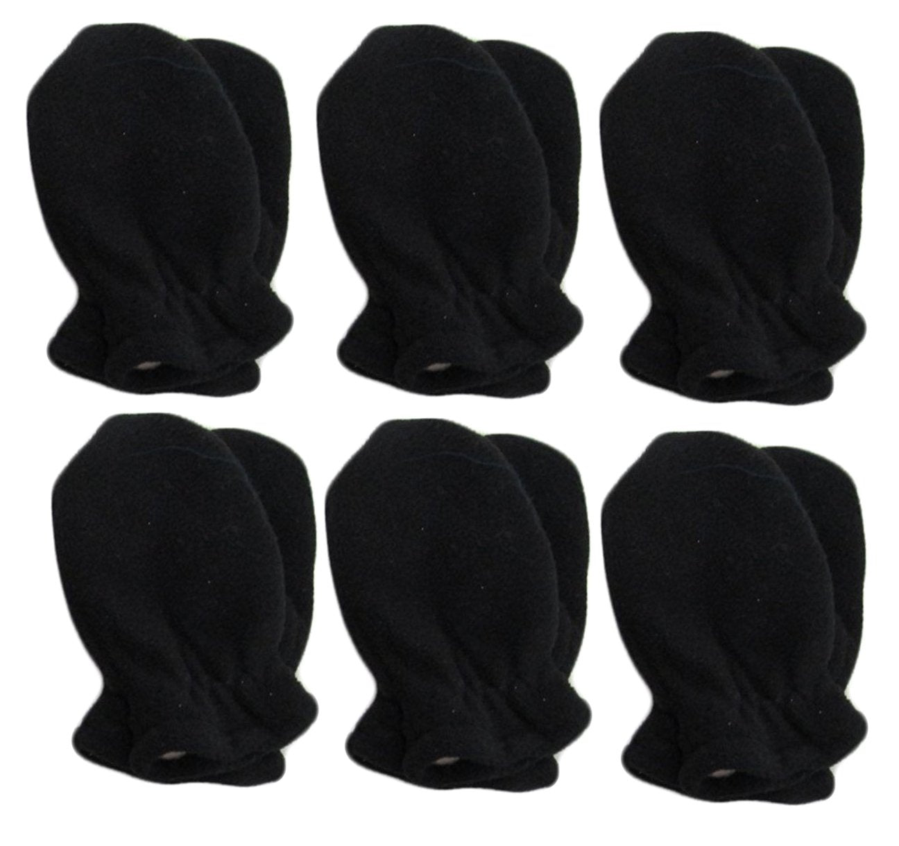 Infant-Toddler-Kids Soft And Warm Double Layers Of Fleece Mittens 6-Pack (Black 12-24M)