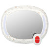 Nuby LED Light Backseat Baby Car Mirror with Remote Controlled Light, Wide View Shatter Resistant Mirror, Adjustable, White Clou