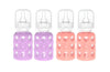 Lifefactory Glass Baby Bottles With Silicone Protection - 4-Pack, 4 Oz Each Bottle (2- Lavender & 2- Cantaloupe)