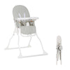 Dream On Me Snack And Stow Baby High Chair In Koala Gray, Easy To Fold And Store Travel High Chair, Removable And Three Position