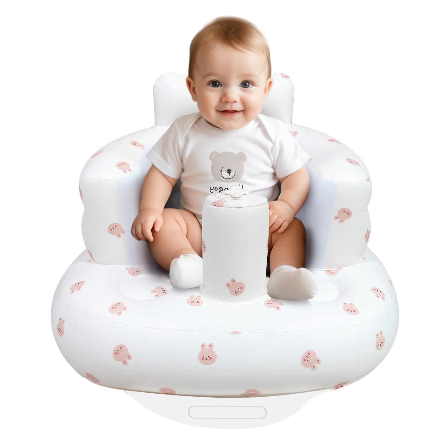 AirSwim Inflatable Baby Chair, Inflatable Baby Seat for Babies 3 Months and Up, Summer Blow Up Chair with Built in Air Pump, Bum