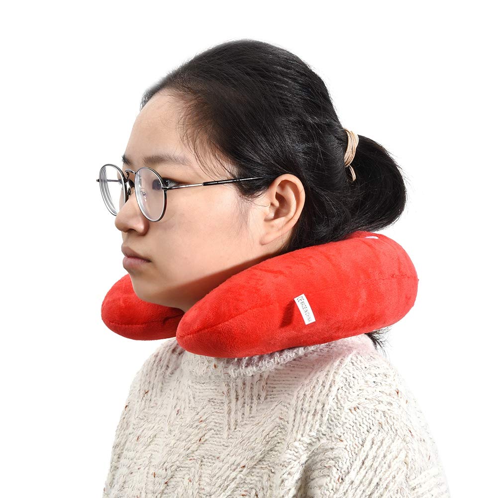 Fdit U-Shaped Pillow Soft Pp Cotton Cute Pattern For Baby Kids Travel Seat Neck Rest(Strawberry)